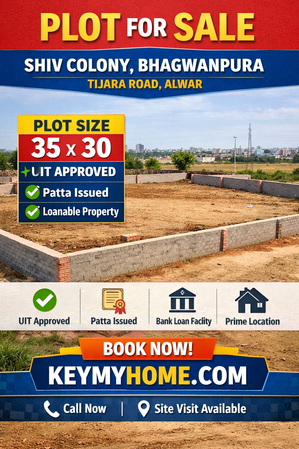 Plot for Sale in Shiv Colony, Bhagwanpura – Tijara Road, Alwar